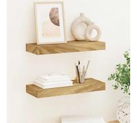 MNISDFL Étagère murale flottante en bois de teck massif, lasure rustique, espace de rangement, accessoire de décoration pour la maison, montage mural
