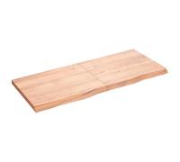 MNISDFL Étagère Murale Pliante à charnières en Bois de chêne Massif Marron Moyen, Tablette de Rangement Rustique Vernie avec Bord Vif, idéale comme Dessus de Salle de Bain ou étagère