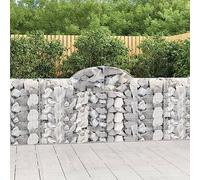 MNISDFL Gabion avec arche haute - Pot de fleurs d'extérieur pour terrasse - 200 x 30 x 100/120 cm - Fer galvanisé