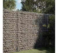 MNISDFL Gabion avec couvercle - Pot de fleurs d'extérieur pour terrasse - 100 x 100 x 200 cm - Fer galvanisé