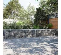 MNISDFL Gabion avec couvercle - Pot de fleurs pour terrasse - 400 x 100 x 50 cm - Fer galvanisé