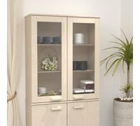 MNISDFL Hamar Buffet haut en bois massif pour chambre à coucher, bureau, 85 x 35 x 100 cm, marron miel