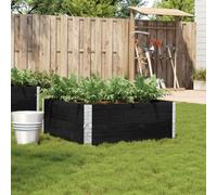 MNISDFL Jardinière noire pour extérieur, terrasse, extérieur, 100 x 100 cm, en bois de pin massif