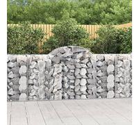 MNISDFL Lot de 11 gabions avec arc haut, pour terrasse, jardin, 200 x 50 x 100/120 cm, fer galvanisé