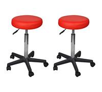 MNISDFL Lot de 2 chaises de bureau Chaise de bureau Tabouret de bureau Rouge 35,5 x 84 cm Cuir synthétique