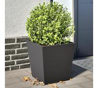 MNISDFL Lot de 2 pots de fleurs, noirs, pour terrasse, extérieur, 40 x 40 x 40 cm, en acier