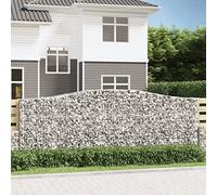 MNISDFL Lot de 20 gabions avec arc haut, pour terrasse, jardin, en fer galvanisé 400 x 50 x 140/160 cm