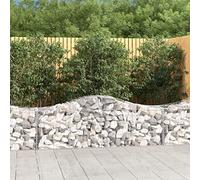 MNISDFL Lot de 20 gabions avec arche surélevée - Pot de fleurs d'extérieur pour terrasse - 200 x 50 x 60/80 cm - Fer galvanisé
