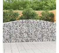 MNISDFL Lot de 20 gabions avec arche surélevée - Pour extérieur et terrasse - En fer galvanisé - 400 x 30 x 100/120 cm