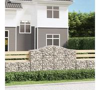 MNISDFL Lot de 20 gabions avec arche surélevée - Pour l'extérieur et la terrasse - 200 x 50 x 120/140 cm - Fer galvanisé