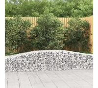 MNISDFL Lot de 20 gabions avec arche surélevée - Pour l'extérieur et la terrasse - 400 x 50 x 40/60 cm - Fer galvanisé