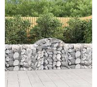 MNISDFL Lot de 30 gabions avec arche surélevée - Pot de fleurs d'extérieur pour terrasse - 200 x 50 x 80/100 cm - Fer galvanisé
