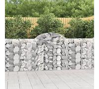 MNISDFL Lot de 8 gabions avec arche surélevée - Pot de fleurs d'extérieur pour jardin, terrasse - 200 x 30 x 100/120 cm - Fer galvanisé