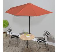 MNISDFL Parasol de plage déporté pour balcon, mât en aluminium, terre cuite, 300 x 155 x 223 cm, semi-circulaire