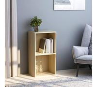 MNISDFL Porte-revues mural - Vitrine de rangement autonome - Bibliothèque à 2 compartiments - Chêne Sonoma - 40 x 30 x 76,5 cm - Panneau de particules pour salon, bureau, chambre à coucher, salle de