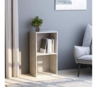 MNISDFL Porte-revues mural, vitrine de rangement autoportante, bibliothèque à 2 compartiments, gris béton, 40 x 30 x 76,5 cm, en panneau de particules pour salon, bureau, chambre à coucher, salle de