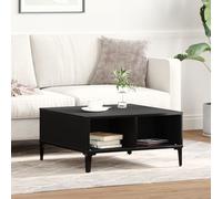 MNISDFL Table basse en chêne noir - Table d'appoint - Pour salon - 60 x 60 x 30 cm - En bois