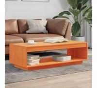 MNISDFL Table basse en pin massif marron ciré pour salon, salle à manger, 110 x 50 x 33,5 cm