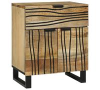 MNISDFL Table de chevet - Armoire de salle de bain étroite pour chambre à coucher - 50 x 33 x 60 cm - En bois de manguier massif