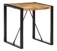 MNISDFL Table de conférence, de bar, de balcon, table à manger, 70 x 70 x 75 cm, en bois de manguier massif, facile à monter