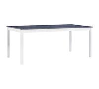 MNISDFL Table de conférence, de bar, de balcon, table à manger, blanc et gris, 180 x 90 x 73 cm, en bois de pin, facile à monter