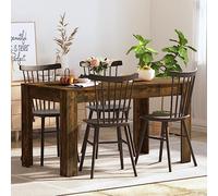 MNISDFL Table de conférence, de bar, de balcon, table à manger, chêne fumé, 140 x 74,5 x 76 cm, facile à monter