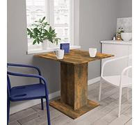 MNISDFL Table de conférence, de bar, de balcon, table à manger, en chêne fumé, 80 x 80 x 75 cm, facile à monter