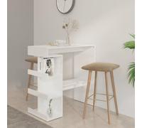 MNISDFL Table de conférence, de bar, de bar, de balcon, avec étagère, blanc brillant, 100 x 50 x 101,5 cm, facile à monter