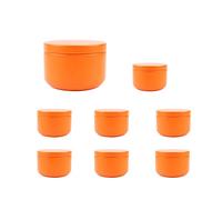 Mnixy Lot de 20 boîtes à bougies rondes vides avec couvercles en fer blanc pour bonbons, fabrication de bougies, loisirs créatifs, fournitures de fête (orange)