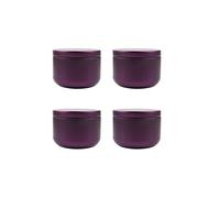Mnixy Lot de 20 boîtes rondes en fer blanc avec couvercles pour fabrication de bougies portables pour thé, café, herbes, bonbons, chocolat, sucre, épices (violet)