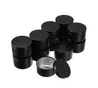 Mnixy Lot de 20 récipients vides rechargeables en aluminium noir de 50 ml avec bouchon pour la fabrication de bougies, l'assaisonnement de cuisine et le rangement de cadeaux
