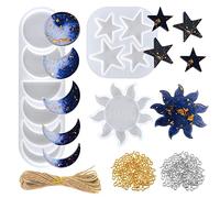 Mnixy Lot de 3 moules en silicone pour bijoux en résine, épingles à vis et corde de chanvre, loisirs créatifs, décoration de pendentifs et suspension murale