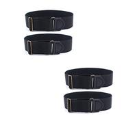 Mnixy Lot de 4 Porte-Manches pour Chemise Bracelet, Noir, 2.5cm Taille Unique