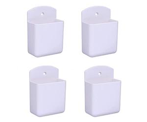 Mnixy Lot de 4 supports de télécommande blancs auto-adhésifs pour la maison, le bureau, la chambre à coucher, le salon