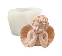 MNJR Moule à bougie en forme d'ange en résine - Moule à bougie pour arroser soi-même - Moule en silicone époxy 3D - Moule en silicone pour gâteaux, muffins, savon, biscuits, chocolat