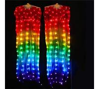 Mnjyihy Éventail De Danse en Soie Brillante pour Femmes 1 Paire Voile De Danse Spectacle De Danse du Ventre Éventails De Danse LED 1 pair6 L 180cm 90cm 1 Pair