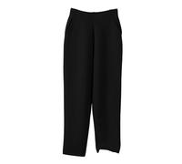 Mnjyihy Pantalon de survêtement en laine mérinos pour femme - Taille moyenne - Pantalon ample décontracté et droit, Noir , XL