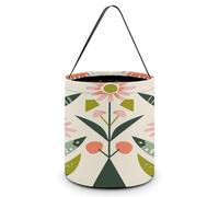 MNKTC Sac fourre-tout imprimé triangles et fleurs, sacs à bonbons d'Halloween Trick or Treat Party Multifonctionnel Réutilisable Seau à friandises Sac personnalisé, triangles et fleurs, taille unique,