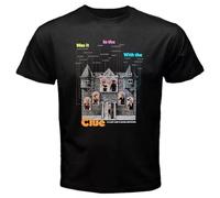 mno7h7v Clue Movie Crime Detective Men's Black T-Shirt Size S to 5XL