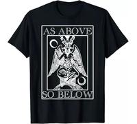 mno7h7v Limited As Above So Below Baphomet Occult Satanic Design T-Shirt