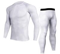 MNRIUOCII Vêtement de cyclisme de compression 2 pièces pour homme - Sous-vêtements fonctionnels - Ensemble de compression à manches longues - Pantalon de compression - Deux pièces - Séchage rapide