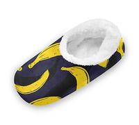 Mnsruu Art Main Dessiner Banane Fruit Chausson Peluche Fourrure Chaud Hiver Pantoufles Maison Femme Homme Slippers Antidérapant Chaussures