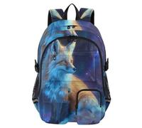 Mnsruu Beau sac à dos d'école Fox avec compartiment pour ordinateur portable, grand sac d'école pour adolescent, fille, garçon, sac à dos de voyage de 17,5 pouces, sac à dos décontracté pour l'école