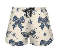 Mnsruu Blue-Black Butterfly String Cinq Pointed Star Short de pyjama pour femme Short de détente décontracté Short de nuit Short de survêtement, Corde papillon bleu-noir étoile à cinq branches, XXL