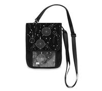 Mnsruu Boho Magic Star Dreamcatcher Portefeuille de voyage porte-passeport carte de crédit Gadget Pouch Bag Sac unisexe bandoulière portefeuille de voyage tour de cou portefeuille avec sangle