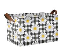 Mnsruu Boîte de rangement à carreaux blancs et noirs pour étagères - Grand bac de rangement cube étanche - Organisateur de placard, vêtements, chambre à coucher