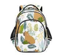Mnsruu Capybaras Sac à dos léger avec motif feuilles d'herbe pour filles et maternelle Petit format, Motif feuilles d'herbe Capybaras, M, Sac à dos tyrolien