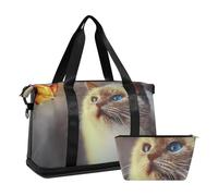 Mnsruu Cat Watching The Glow Butterfly Sac de sport, #04, Taille unique, Mode