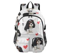 Mnsruu Charles Dog Sac à dos d'école avec compartiment pour ordinateur portable, grand sac d'école pour adolescentes, filles, garçons, sac à dos de voyage décontracté pour l'école, le travail