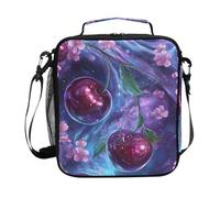 Mnsruu Cherry Galaxy Sac à déjeuner isotherme pour garçons et filles